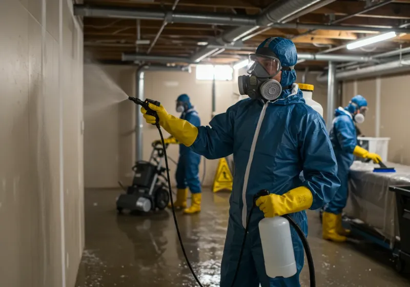 Basement Sanitization and Antimicrobial Treatment process in West Alexandria, OH