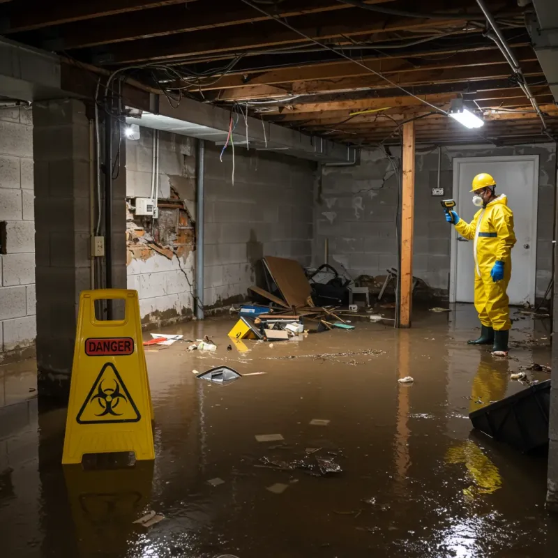 Flooded Basement Electrical Hazard in West Alexandria, OH Property