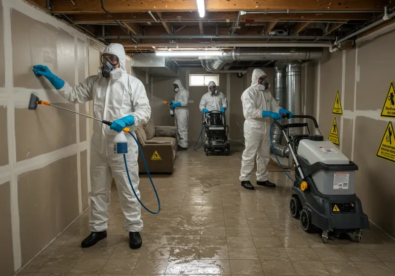 Basement Moisture Removal and Structural Drying process in West Alexandria, OH